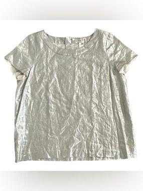 NWOT Bonpoint Metallic Silver Top